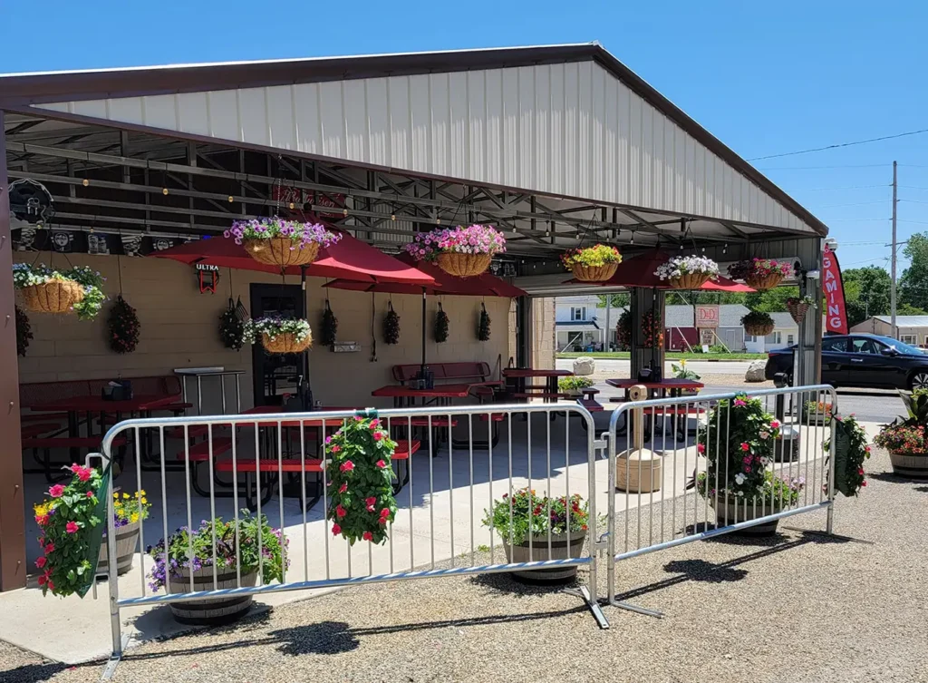 outdoor seating at local bar and restaurant in decatur illinois